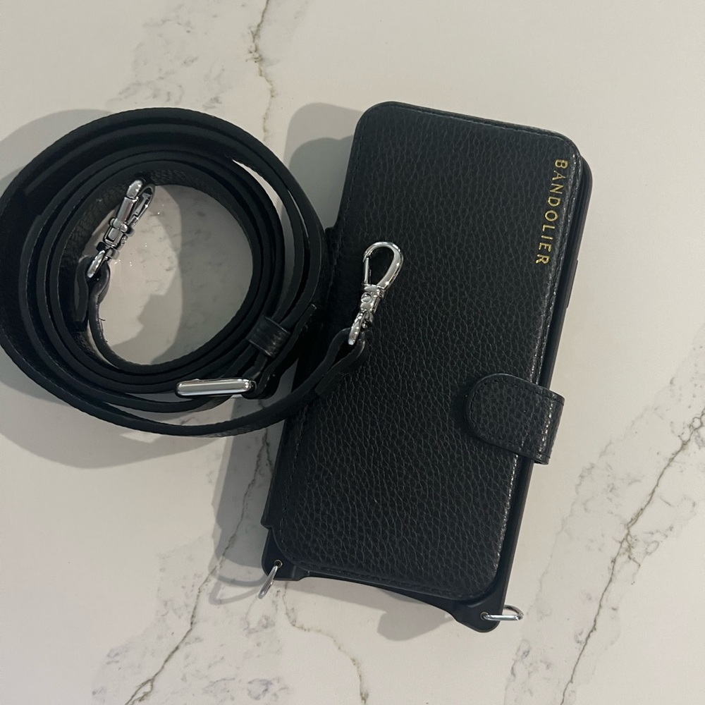 Bandolier Hailey Folio Pebbled Leather Case with Strap
